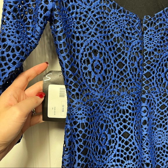 Navy lace body-con dress size S - Picture 4 of 5